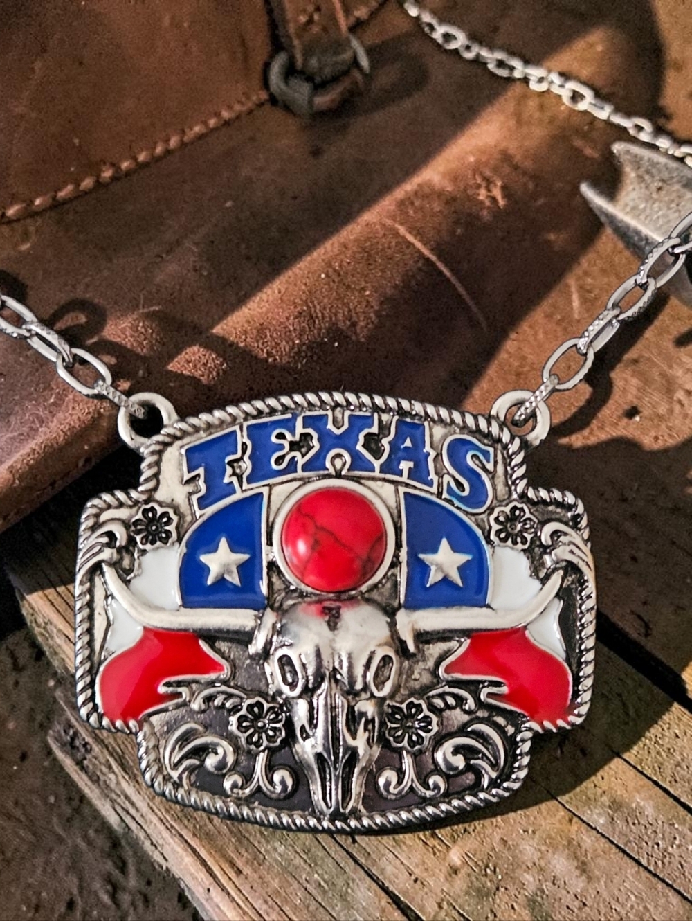 TEXAS STEER HEAD NECKLACE 20"
